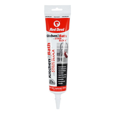 Red Devil Kitchen & Bath Stain Block™ 5.5 Fl. Oz. Squeeze Tube Bright White Advanced Antimicrobial Sealant from B&Q