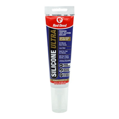 Red Devil Silicone Ultra Premium 100% Silicone Sealant 2.8 Fl. Oz. Squeeze Tube Clear from B&Q