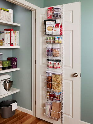 Adjustable 8 Tier Wall Mounted Shelving Rack Narrow White Metal Over The Door Storage Baskets By Closetmaid from B&Q