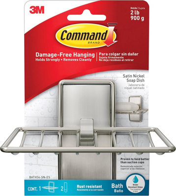 3M Command Command Bath Satin Nickel Soap Dish Bath34 from B&Q