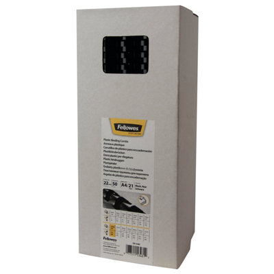 Fellowes 5348102 22mm Black Plastic Comb 16836J - Image 10