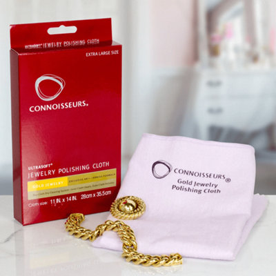  - Connoisseurs Ultrasoft Gold Jewellery Polishing ClothLarge Cotton Dual Cloth Cleaner For Gold Platinum Shine Care