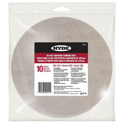 Hyde Tools Hyde 09921 Net Abrasive Wall Sanding Discs 9" 180 Grit 10 Pack from B&Q
