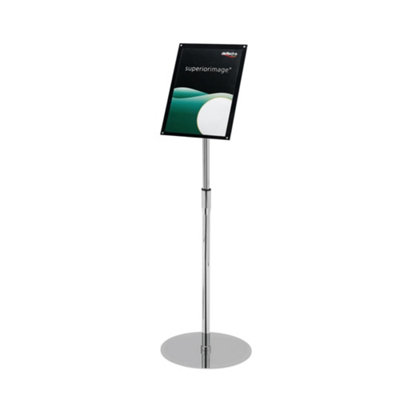 Deflecto Yearntree Deflecto A4 Bevelled Edge Floor Standing Sign HolderAdjustable Portrait & Landscape Display Boards Free StandingTelescopic from B&Q