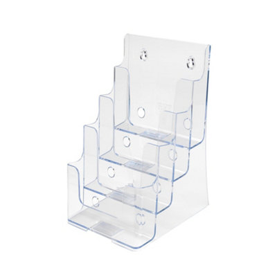 Deflecto Yearntree Deflecto Countertop 4 Tier A5 Portrait Multi-Tierliterature HolderMagazine File HolderLeaflet Holder Wall Mounting from B&Q