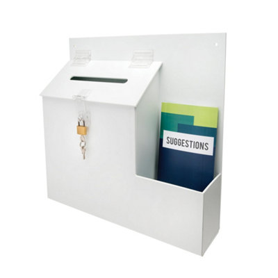 Deflecto Yearntree Deflecto Suggestion BoxIdeal For Business CardsRaffleCoinsTips & Charity Donations CollectionLockable Ballot Box With from B&Q
