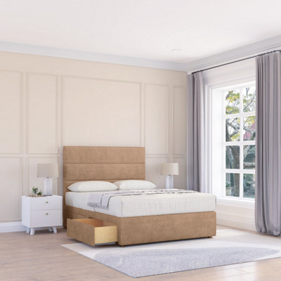 Sloomy 3Ft Texas Divan Bed Base Sand Naples ,no Drawers & 54" Floor Standing HeadboardSingle from B&Q