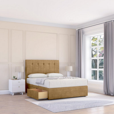 Sloomy 2Ft6 Highbury Divan Bed Base Mink Plush ,no Drawers & 54" Floor Standing HeadboardSmall Single from B&Q