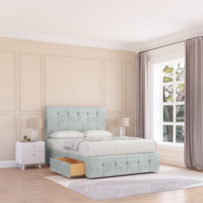 Sloomy 2Ft6 Cambridge Divan Bed Base Silver Naples ,no Drawers12" Footboard & 26" Struts HeadboardSmall Single from B&Q