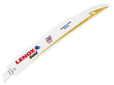 Lenox 960Gr Demolition Reciprocating Saw Blades 230Mm 10 Tpi (Pack 5) Gold