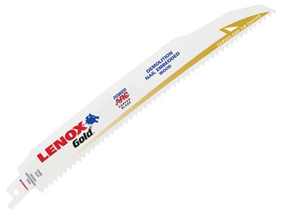 Lenox 966Gr Demolition Reciprocating Saw Blades 230Mm 6 Tpi (Pack 5) Gold