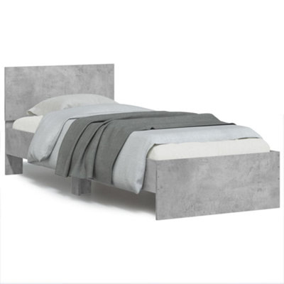 Berkfield Bed Frame Without Mattress With Led Lights Concrete Grey 90X200 Cm from B&Q
