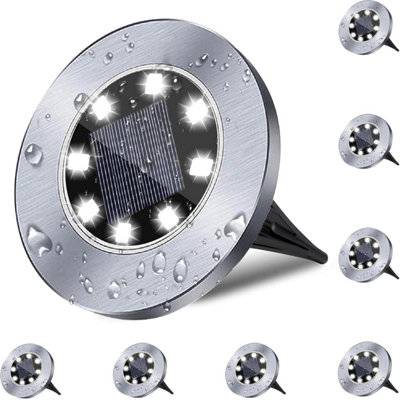  - 8 Pcs Led Solar Power Ground Lights Floor Decking Outdoor Garden Lawn Path Lamp