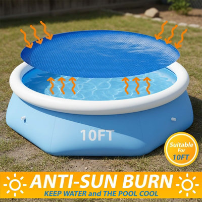  - 10Ft Cover Inflatable Pool Solar Pool Cover Fits Fast Set Swimming Paddling Pool Heat Cover