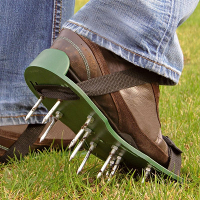  - 30 X 13Cm Spikes Pair Lawn Garden Grass Aerators Aerating Sandals Shoes