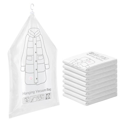  - 8Pcs 70X110Cm Hanging Vacuum Storage Sealer Bags Space Saving For Closet Organizer Bags