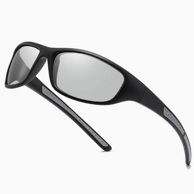 B&Q Grey Polarized Sunglasses For Men Women Wrap Around Sports Glasses Driving Sunglasses