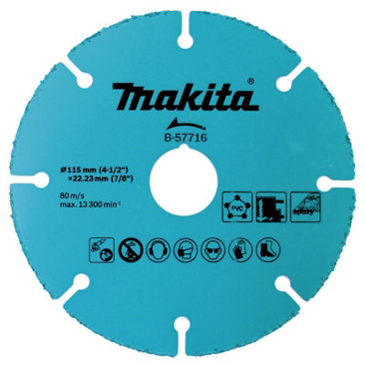 Makita B-57716 115mm Tungsten Carbide Grit Cutting Disc Blade For Grinders from B&Q