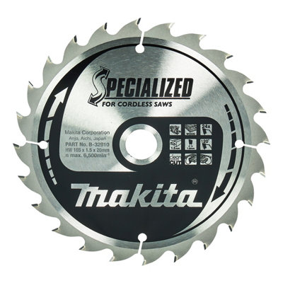 Makita B-32910 Circular Saw Tct Blade 165 X 20mm24T from B&Q