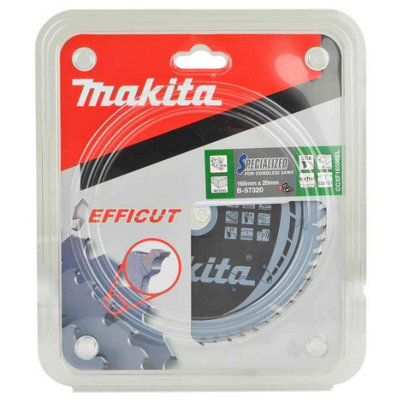 Makita B-57320 165mm X 20mm 56 Teeth Efficut Cordless Plunge Saw Blade Dsp600 from B&Q