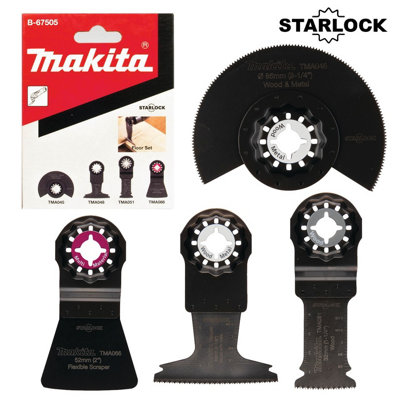 Makita Starlock Multi Tool 4 Piece Floor Set Plunge Segment Blade Dtm52 Dtm51 from B&Q