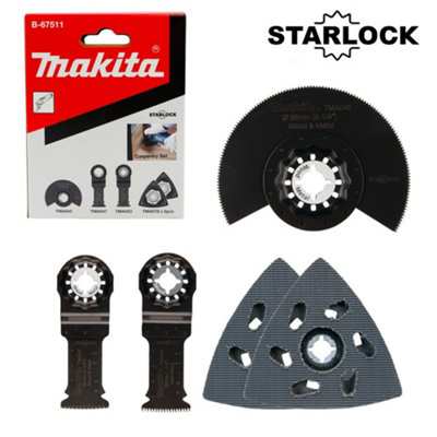 Makita Starlock Multi Tool 5 Piece Carpentry Set Plunge Segment Blade Dtm52 from B&Q