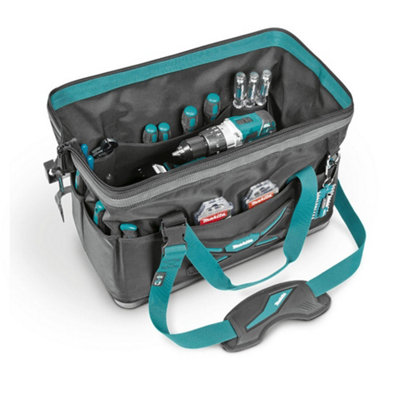 Makita E-05452 Ultimate Open Gate Mouth Bag 20 PocketsStrap Belt System from B&Q