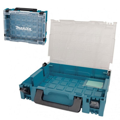 Makita 191X84-4 Clear Lid Makpac Tool Case Stacking Organiser Tool Box Divider from B&Q