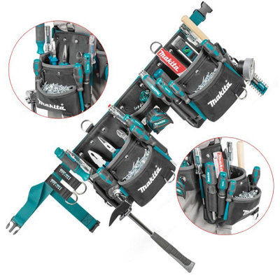 Makita E-15229 3 Pouch Super Heavyweight Duty Tool Belt Set + Strap Loop System from B&Q