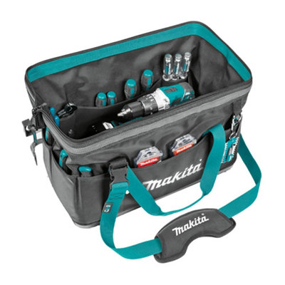 Makita E-15425 Ultimate Open Gate Mouth Bag 20 PocketsStrap Belt System from B&Q