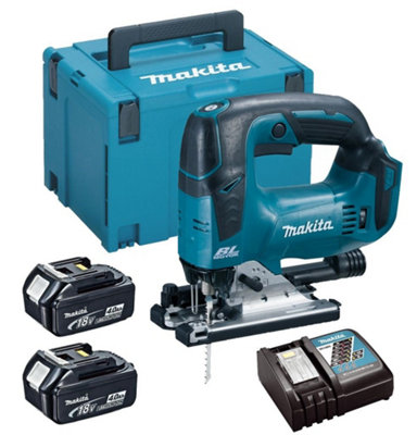 B&Q -  Djv182Rmj 18V Lxt Brushless Top Handle Jigsaw + Makpac Case + 2 X 4.0Ah