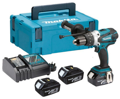Makita Dhp458Rf3J Lxt 18V Combi Hammer Drill 3 Batts + Makpac Dhp458 from B&Q