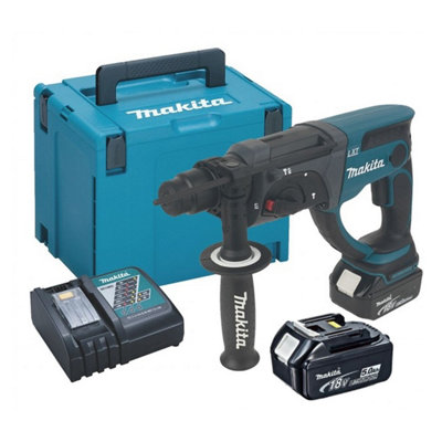 Makita Dhr202Rtj 18V 2Kg Lithium Sds Hammer Drill + 2 X 5.0 Batteries + Case from B&Q