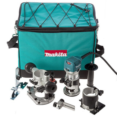 Makita Rt0702cx2 240V 1/4" Router Laminate Trimmer Guide Plunge Base Tilt
