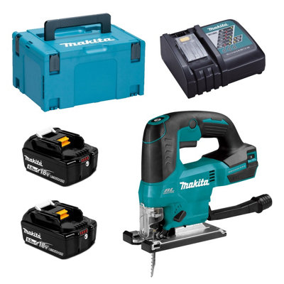 B&Q Makita Djv184rtj 18V Lxt Brushless Top Handle Jigsaw - 2X 5.0Ah Batteries Makpac Light