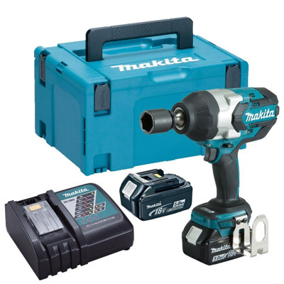 Makita Dtw1001rtj 18V Lxt Brushless Impact Wrench 3/4 + 2 X 5.0Ah + Makpac