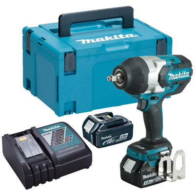 Makita Dtw1002rtj 18V Lxt Brushless Impact Wrench 1/2 + 2 X 5.0Ah + Makpac Light