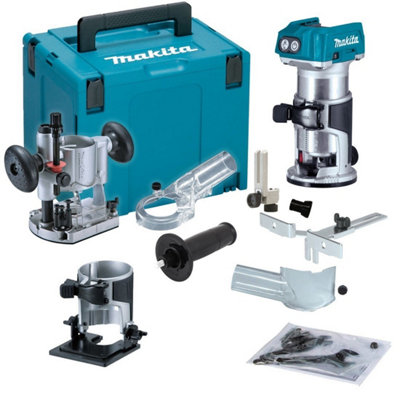 Makita Drt50Zjx2 18V Cordless Brushless Laminate Router Trimmer + Plunge Base ++