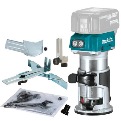 Makita Drt50Zx4 18V Lxt Cordless Brushless Laminate Router Trimmer + Guide Drt50 from B&Q
