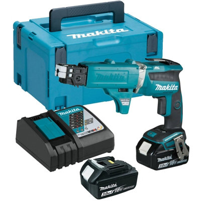 Makita Dfs452Fjx2 18V Brushless Collated Autofeed Drywall Screwdriver -2 X 3.0Ah from B&Q