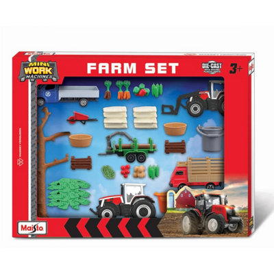 Maisto Mini Working Machines Massey Ferguson Super Farm Set Die Cast from B&Q