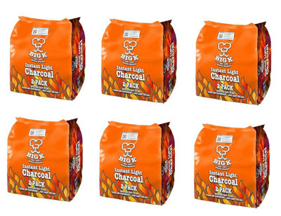 Instant Light Charcoal 12 Kg (12 X 1 Kg Bags) Lighting Char Coal Bbq Barbecues from B&Q