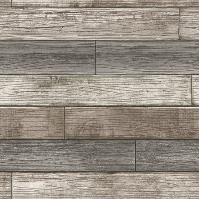 Nuwallpaper Nu1690 Reclaimed Wood Plank Peel & Stick WallpaperNatural from B&Q