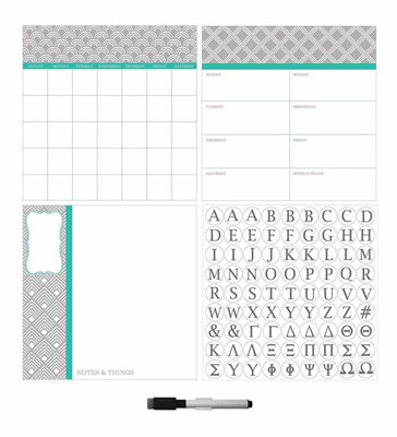 Wallpops 3 PackLarge Self-Adhesive Calendar Planner Message Note Board Wall Stickers from B&Q