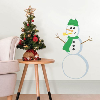 Wallpops Large Self-Adhesive Kids Christmas Snowman Wall Art Stickers from B&Q