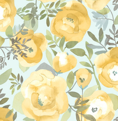 Nuwallpaper Nu3036 Peachy Keen Peel & Stick WallpaperYellow from B&Q