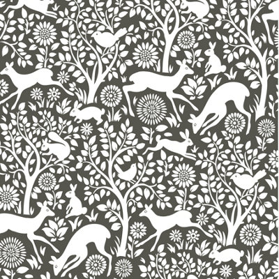 Nuwallpaper Nu3140 Merriment Peel & Stick WallpaperCharcoal from B&Q