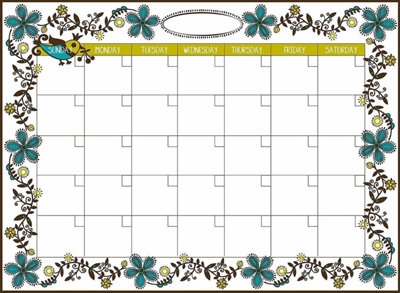 Wallpops Floral Large Self-Adhesive Dry Erase Write On Monthly Wall Calendar from B&Q