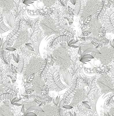 Nuwallpaper Nus4542 Botanical Black Gato Garden Novelty Peel & Stick WallpaperBlack from B&Q
