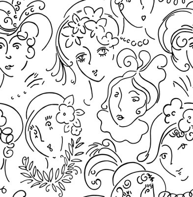 Nuwallpaper Nus4545 Lovely Ladies Who Lunch Novelty Peel & Stick WallpaperBlack